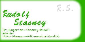 rudolf stasney business card